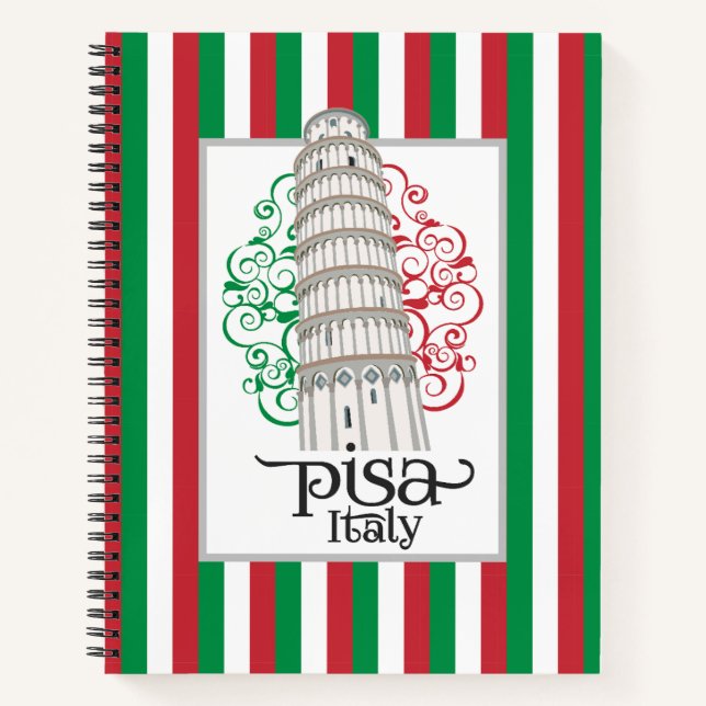 Cuaderno Diseño de la Torre Inclinada de Pisa Italia (Anverso)