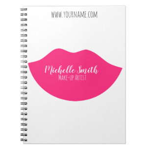 Cuaderno Diseño de labios rosados Caliente Artista de maqui