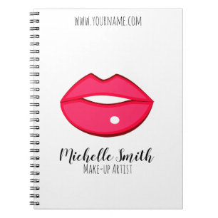 Cuaderno Diseño de labios rosados Caliente Artista de maqui