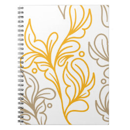 Cuaderno Diseño de Leaf Boho Dorado