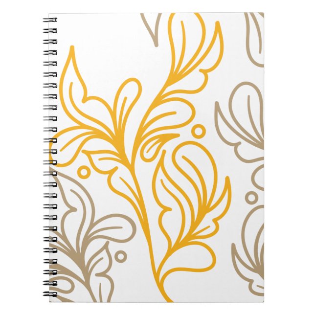 Cuaderno Diseño de Leaf Boho Dorado (Frente)