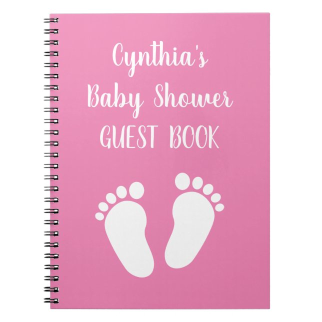Cuaderno Diseño de libro de invitados de fiesta de baby sho (Frente)
