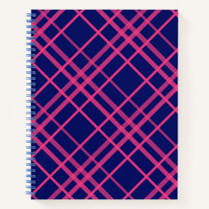 Cuaderno Diseño de líneas de cuadros azules sobre rosa