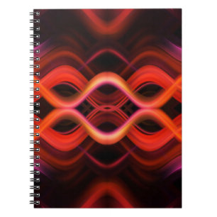 Cuaderno Diseño de líneas onduladas geométricas rojas.