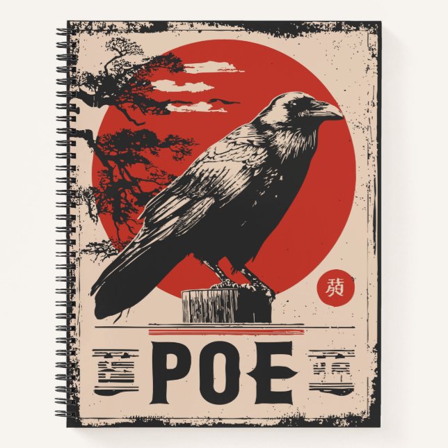 Cuaderno Diseño de literatura gótica Edgar Allan Poe Raven (Anverso)