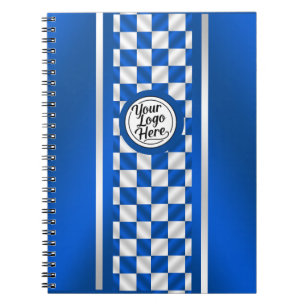 Cuaderno Diseño de logotipo de franja de carreras a cuadros