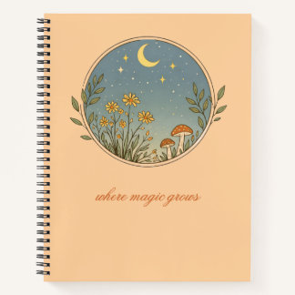 Cuaderno Diseño de Luna Boho Minimalista