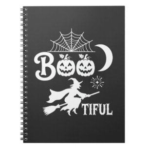 Cuaderno Diseño de luna de bruja de Halloween Bootiful_1