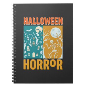 Cuaderno Diseño de luna de casa embrujada de Halloween_1