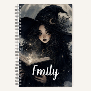 Cuaderno Diseño de Luna Llena Naturaleza Bruja Gótica cu