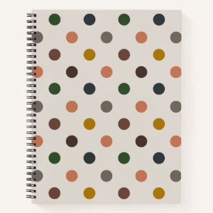 Cuaderno Diseño de lunares de bosques tonos tierra ligeros