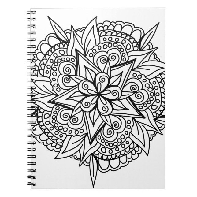 Cuaderno Diseño de mandala de dibujo fresco (Frente)