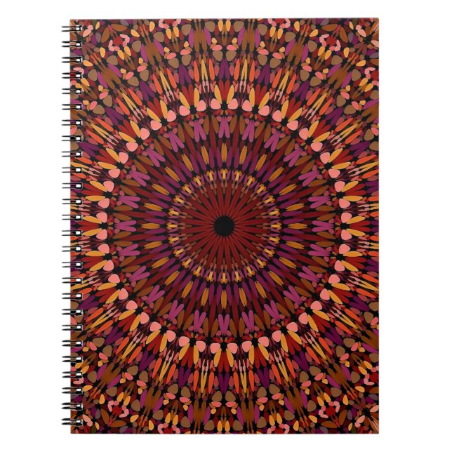 Cuaderno Diseño de Mandala Marrón Floral (Frente)