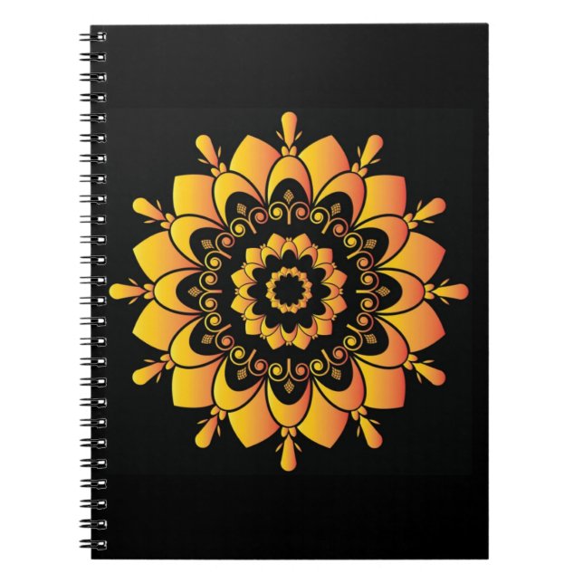 Cuaderno Diseño de Mandala único dorado (Frente)