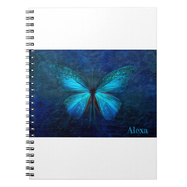Cuaderno Diseño de mariposa azul (Frente)
