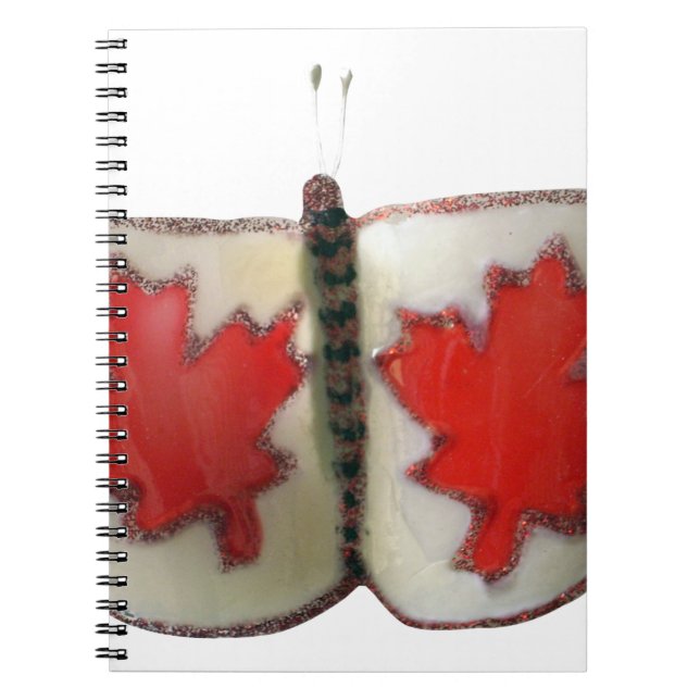 Cuaderno Diseño de mariposa de bandera canadiense (Frente)
