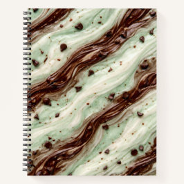Cuaderno Diseño de mármol de batido de chocolate con menta