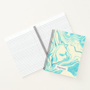 Cuaderno Diseño de mármol Guay en Personalizado turquesa y 