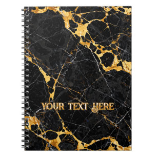 Cuaderno Diseño de mármol negro oro de lujo Nero Portoro