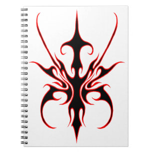 Cuaderno Diseño de máscara tribal - negro y rojo