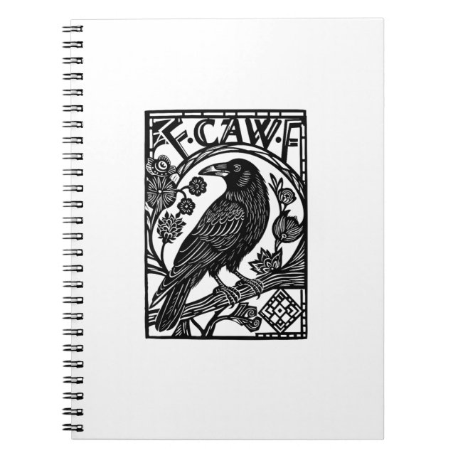 Cuaderno Diseño de meme con dicho divertido de cuervo F Caw (Frente)