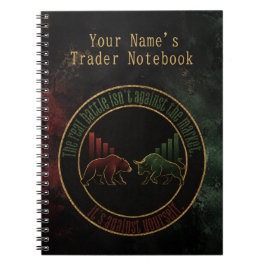 Cuaderno Diseño de Mentalidad de Trader Verde Toro Oso Rojo