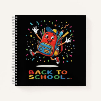 Cuaderno Diseño de mochila escolar saltarina linda de vuelt