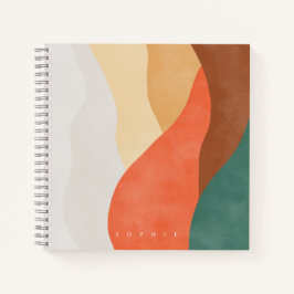 Cuaderno Diseño de montaña Boho con portátil monograma