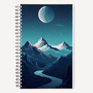 Cuaderno Diseño de montaña y luna