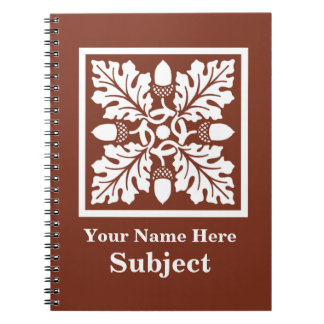 Cuaderno Diseño de mosaico de hojas y ácora roja de cobre
