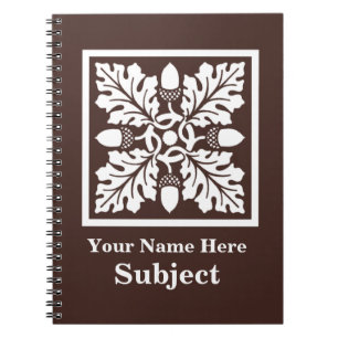 Cuaderno Diseño de mosaico de hojas y maíz de Mahogany