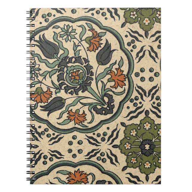 Cuaderno Diseño de mosaico persa floral decorativo (Frente)