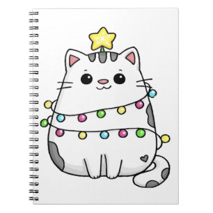 Cuaderno Diseño de Navidad de gato lindo