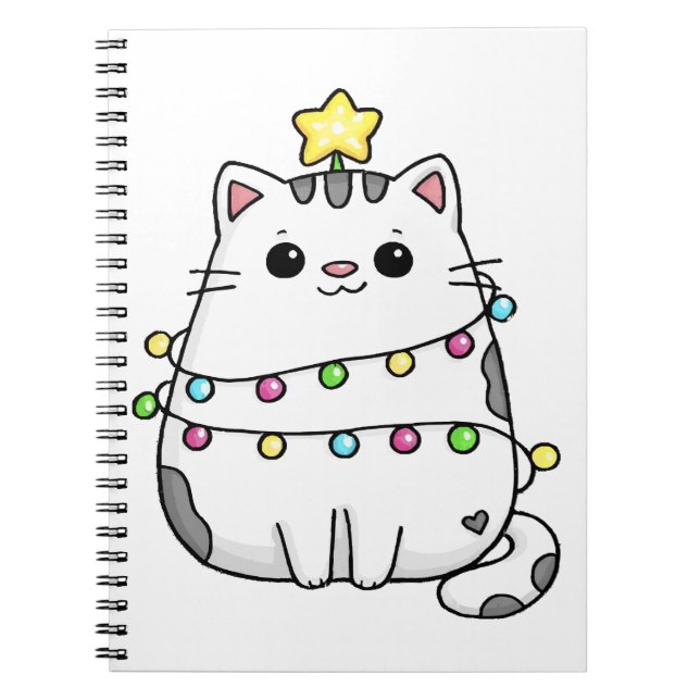 Cuaderno Diseño de Navidad de gato lindo  (Frente)