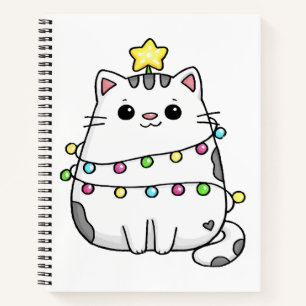 Cuaderno Diseño de Navidad de gato lindo