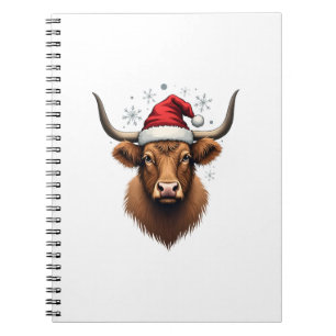 Cuaderno Diseño de Navidad de Vaca de las Highlands Vintage