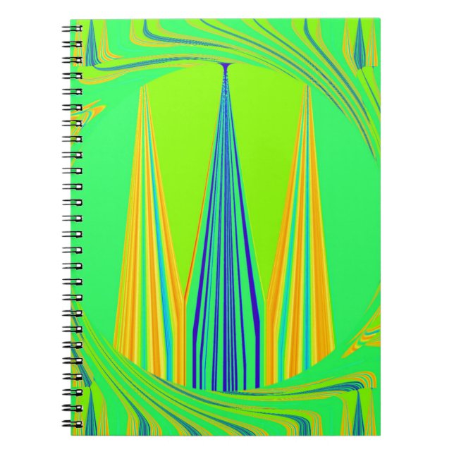 Cuaderno Diseño de neón geométrico Edgy (Frente)