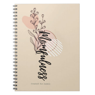 Cuaderno Diseño de nombre de guión floral Boho de Momfulnes