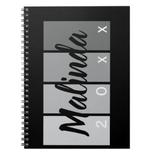 Cuaderno Diseño de nombres de guiones modernos - Negro y pl