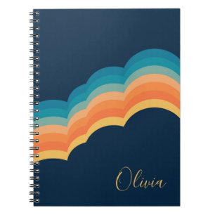 Cuaderno Diseño de nubes de estilo retro colorido