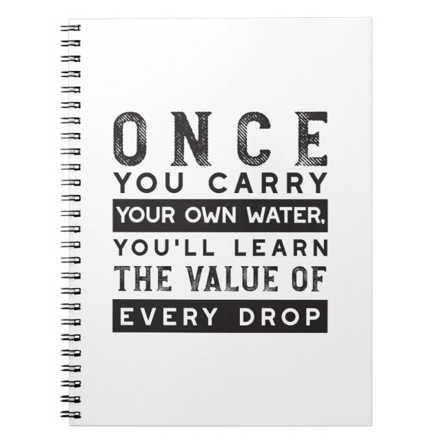 Cuaderno Diseño de oferta de sabiduría - Valor de cada gota (Frente)