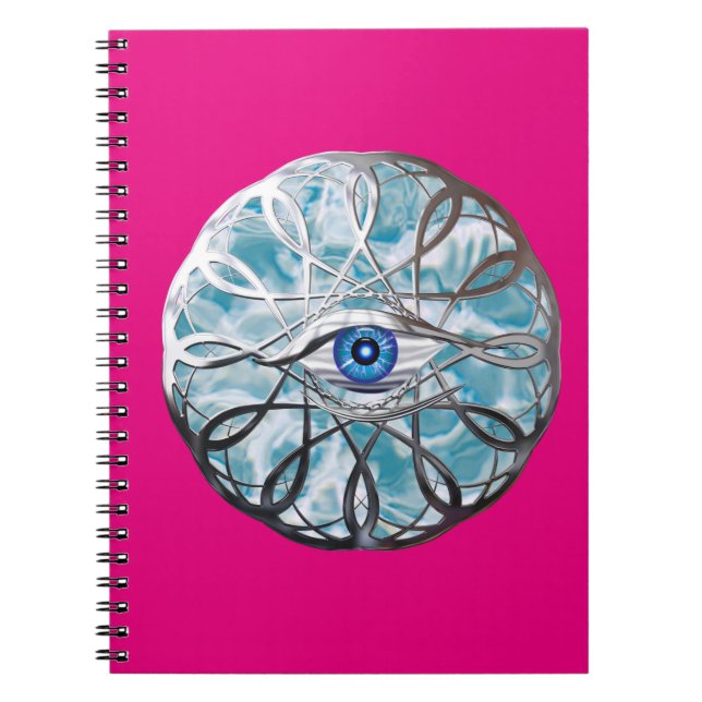 Cuaderno Diseño de ojos místicos cromados (Frente)