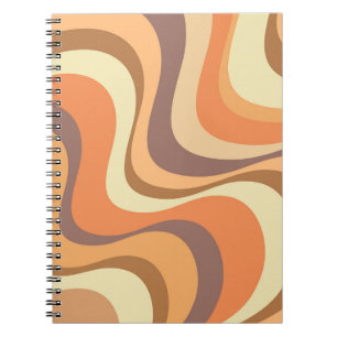 Cuaderno Diseño de ondas retro modernas multicolores