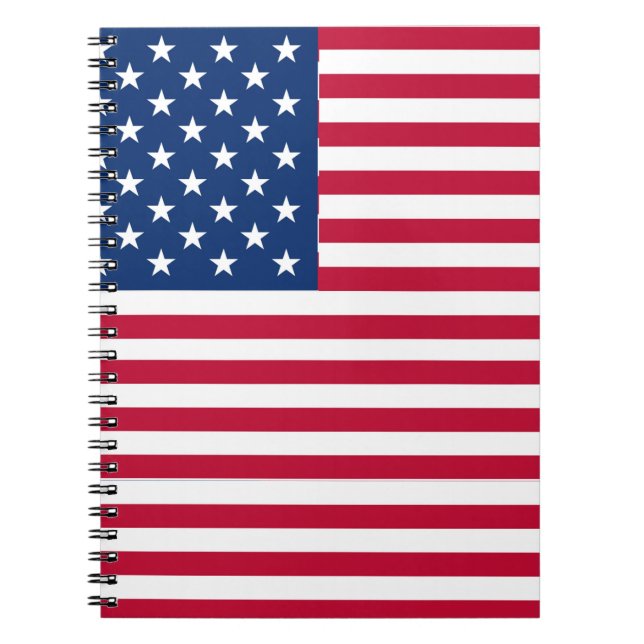 Cuaderno Diseño de orgullo de bandera estadounidense de EE. (Frente)