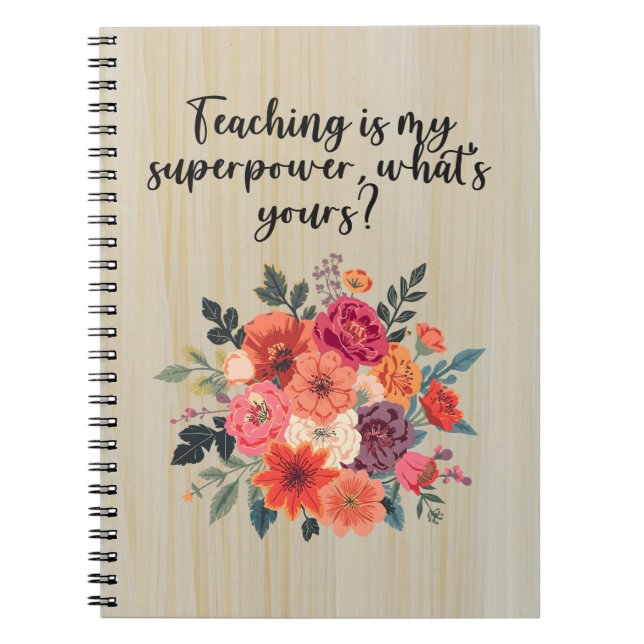 Cuaderno Diseño de Orgullo Educativo Mi Superpoder Enseñand (Frente)