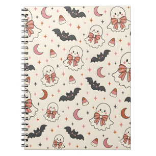 Cuaderno Diseño de otoño espeluznante y adorable sin costur