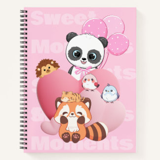 Cuaderno Diseño de Panda Adorable y Amigos