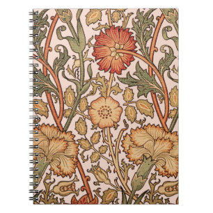 Cuaderno Diseño de papel pintado con flores de rosa de Will