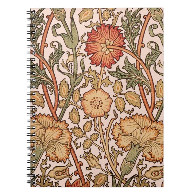 Cuaderno Diseño de papel pintado con flores de rosa de Will (Frente)
