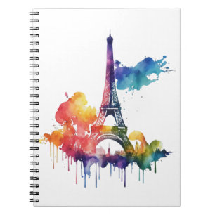 Cuaderno Diseño de París con manchas coloridas